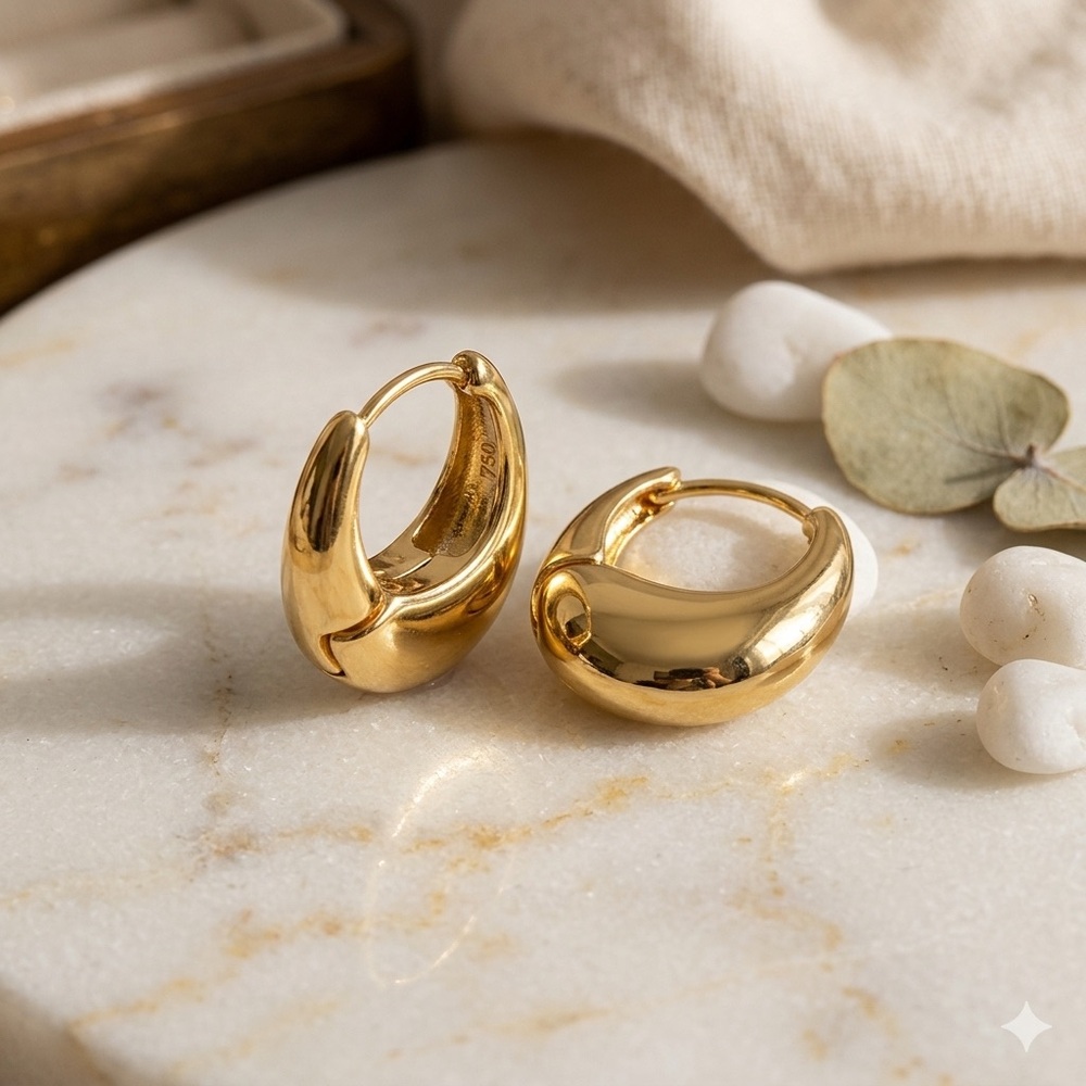 Elegant 925 sterling silver Hoop Earrings
